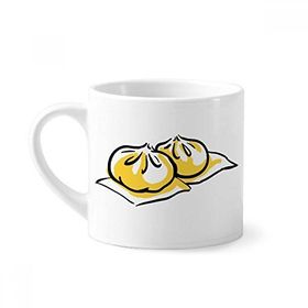 Dıythinker 170 ml Çin Çin Tabağı Lezzetli Desenli Mini Beyaz Çömlekçilik Seramik Saplı Kupa