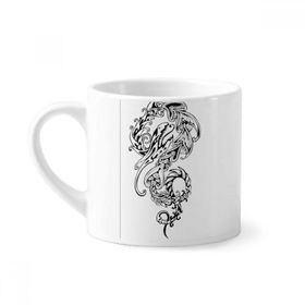 Dıythinker 170 ml Çin Çizgisi Resim Çin Ejderha Mini Beyaz Çömlekçilik Seramik Saplı Kupa
