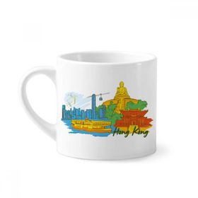 Dıythinker 170 ml Çin Hong Kong Victoria Suluboya Mini Beyaz Çömlekçilik Seramik Saplı Kupa