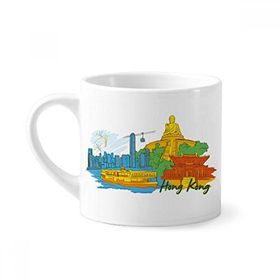 Dıythinker 170 ml Çin Hong Kong Victoria Suluboya Mini Beyaz Çömlekçilik Seramik Saplı Kupa