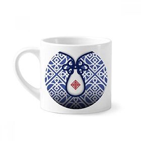Dıythinker 170 ml Çin Kültürü Mavi Çiçek Çizgi Mini Beyaz Çömlekçilik Seramik Saplı Kupa