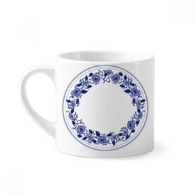 Dıythinker 170 ml Çin Kültürü Mavi Çiçek Mini Beyaz Çömlekçilik Seramik Saplı Kupa