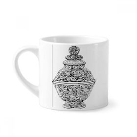 Dıythinker 170 ml Çin Kültürü Qing Hanedanı Vazo Hattı Mini Beyaz Çömlek Seramik Saplı Kupa