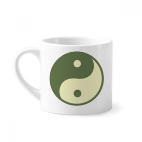 Dıythinker 170 ml Çin Taichi Sekiz Diyagram Mini Beyaz Çömlek Seramik Saplı Kupa