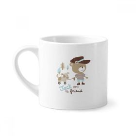 Dıythinker 170 ml Çizgi Film Ayı Hayvan Pembe Mini Beyaz Çömlekçilik Seramik Saplı Kupa