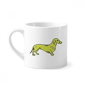 Dıythinker 170 ml Çizgi Film Köpek Sarı İllüstrasyon Desenli Mini Beyaz Çömlek Seramik Saplı Kupa