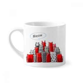 Dıythinker 170 ml Çizgi Film Sevimli Kedi Miyav Koruyucu Hayvan Hayvan Sevgili Mini Beyaz Çömlek Seramik Saplı Kupa