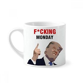 Dıythinker 170 ml Gülünç Amerikan Başkanı Trump Resim Mini Beyaz Çömlek Seramik Saplı Kupa