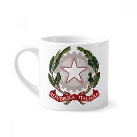 Dıythinker 170 ml İtalya Avrupa Ulusal Amblem Mini Beyaz Çömlekçilik Seramik Saplı Kupa