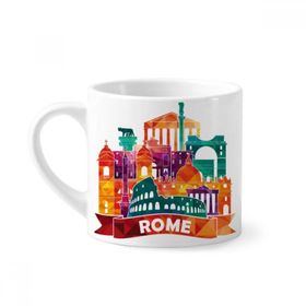 Dıythinker 170 ml İtalya Roma Manzara Gümrük Simgesi Mini Beyaz Çömlek Seramik Saplı Kupa