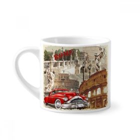 Dıythinker 170 ml İtalya Roma Manzara Ulusal Desen Mini Beyaz Çömlekçilik Seramik Saplı Kupa