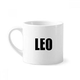 Dıythinker 170 ml Leo Zodyak İşareti Siyah Mini Beyaz Çömlekçilik Seramik Saplı Kupa