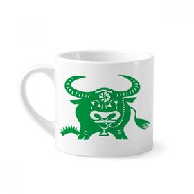 Dıythinker 170 ml Öküz Yılı Hayvan Çin Zodyak Desenli Mini Beyaz Çömlek Seramik Saplı Kupa