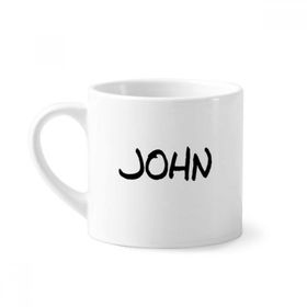 Dıythinker 170 ml Özel El Yazısı İngilizce İsim John Mini Beyaz Çömlekçilik Seramik Saplı Kupa