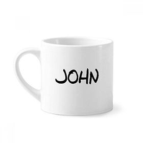 Dıythinker 170 ml Özel El Yazısı İngilizce İsim John Mini Beyaz Çömlekçilik Seramik Saplı Kupa
