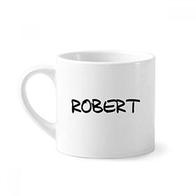 Dıythinker 170 ml Özel El Yazısı İngilizce İsim Robert Mini Beyaz Çömlek Seramik Saplı Kupa
