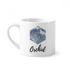 Dıythinker 170 ml Şakayık Soyut Bitkiler Sanat Desenli Mini Beyaz Çömlek Seramik Saplı Kupa