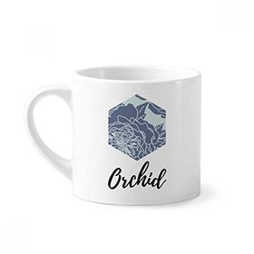Dıythinker 170 ml Şakayık Soyut Bitkiler Sanat Desenli Mini Beyaz Çömlek Seramik Saplı Kupa