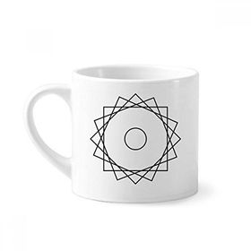 Dıythinker 170 ml Şekil Desen Geometri Sembolü Mini Beyaz Çömlekçilik Seramik Saplı Kupa