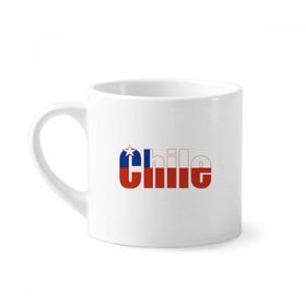 Dıythinker 170 ml Şili Ülke Bayrağı İsim Mini Beyaz Çömlekçilik Seramik Saplı Kupa