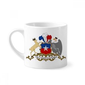 Dıythinker 170 ml Şili Ulusal Amblem Ülke Mini Beyaz Çömlekçilik Seramik Saplı Kupa