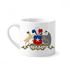 Dıythinker 170 ml Şili Ulusal Amblem Ülke Mini Beyaz Çömlekçilik Seramik Saplı Kupa
