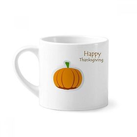 Dıythinker 170 ml Şükran Günü Desenli Çizgi Film Pumkin Mini Beyaz Çömlekçilik Seramik Saplı Kupa