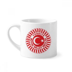 Dıythinker 170 ml Türkiye Asya Ulusal Amblem Mini Beyaz Çömlekçilik Seramik Saplı Kupa
