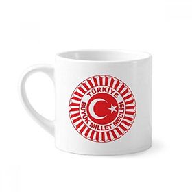 Dıythinker 170 ml Türkiye Asya Ulusal Amblem Mini Beyaz Çömlekçilik Seramik Saplı Kupa