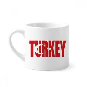 Dıythinker 170 ml Türkiye Ülke Bayrağı İsim Mini Beyaz Çömlekçilik Seramik Saplı Kupa