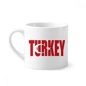 Dıythinker 170 ml Türkiye Ülke Bayrağı İsim Mini Beyaz Çömlekçilik Seramik Saplı Kupa