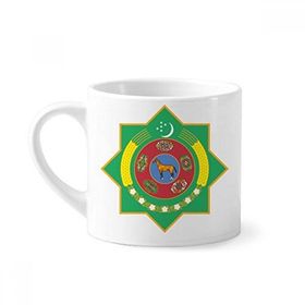 Dıythinker 170 ml Türkmenistan Asya Ulusal Amblem Mini Beyaz Çömlekçilik Seramik Saplı Kupa