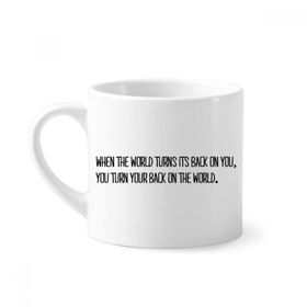 Dıythinker 170 ml Turn Your Back To The World Mini Beyaz Çömlekçilik Seramik Saplı Kupa