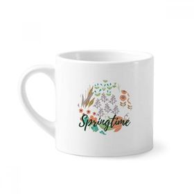 Dıythinker 170 ml Turuncu Beyaz Çiçek Bitki Boyası Mini Beyaz Çömlekçilik Seramik Saplı Kupa