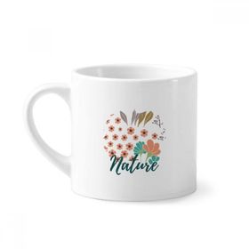 Dıythinker 170 ml Turuncu Çiçek Bitki Boyası Mini Beyaz Çömlek Seramik Saplı Kupa