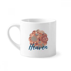 Dıythinker 170 ml Turuncu Çizgi Çiçek Bitki Boyası Mini Beyaz Çömlekçilik Seramik Saplı Kupa