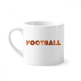Dıythinker 170 ml Turuncu Şık Kelime Futbol Mini Beyaz Çömlek Seramik Saplı Kupa