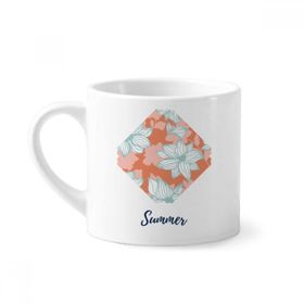 Dıythinker 170 ml Turuncu Yeşil Çiçek Bitki Boyası Mini Beyaz Çömlekçilik Seramik Saplı Kupa