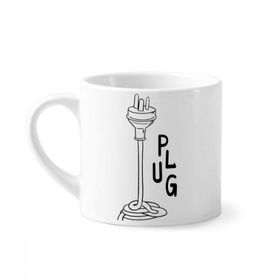 Dıythinker 170 ml Üç Delikli Plug Line Elle Çekme Mini Beyaz Çömlekçilik Seramik Saplı Kupa