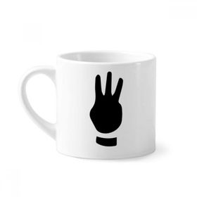 Dıythinker 170 ml Üç Jest Silüeti Desenli Mini Beyaz Çömlekçilik Seramik Saplı Kupa