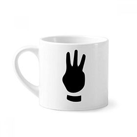 Dıythinker 170 ml Üç Jest Silüeti Desenli Mini Beyaz Çömlekçilik Seramik Saplı Kupa