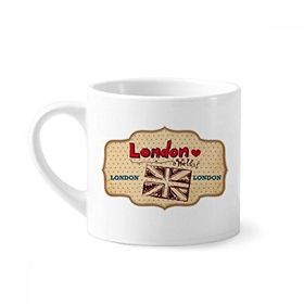 Dıythinker 170 ml Uk Londra Birliği Jack Damga Mini Beyaz Çömlekçilik Seramik Saplı Kupa