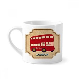 Dıythinker 170 ml Uk Londra Çift Katlı Otobüs Damgası Mini Beyaz Çömlekçilik Seramik Saplı Kupa