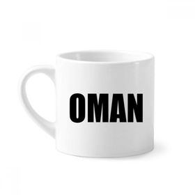 Dıythinker 170 ml Umman Ülke Adı Siyah Mini Beyaz Çömlekçilik Seramik Saplı Kupa
