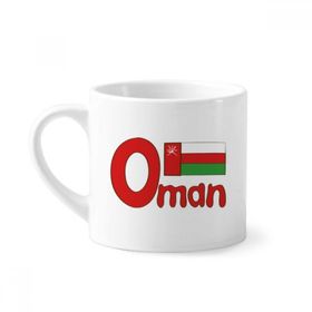 Dıythinker 170 ml Umman Ulusal Bayrağı Kırmızı Yeşil Desenli Mini Beyaz Çömlek Seramik Saplı Kupa
