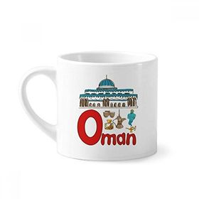Dıythinker 170 ml Umman Ulusal Simge Simgesi Desenli Mini Beyaz Çömlekçilik Seramik Saplı Kupa