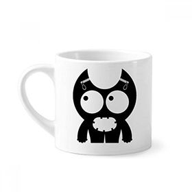 Dıythinker 170 ml Universe Alien Monster Alien Creature Mini Beyaz Çömlek Seramik Saplı Kupa