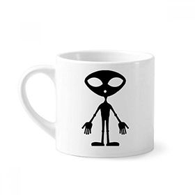 Dıythinker 170 ml Universe And Alien Alien Mini Beyaz Çömlekçilik Seramik Saplı Kupa