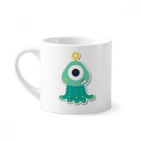 Dıythinker 170 ml Universe And Alien Cyclops Monster Mini Beyaz Çömlek Seramik Saplı Kupa