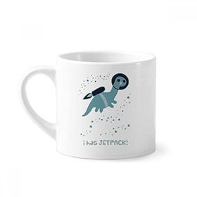 Dıythinker 170 ml Universe And Alien Spacewalk Mini Beyaz Çömlek Seramik Saplı Kupa